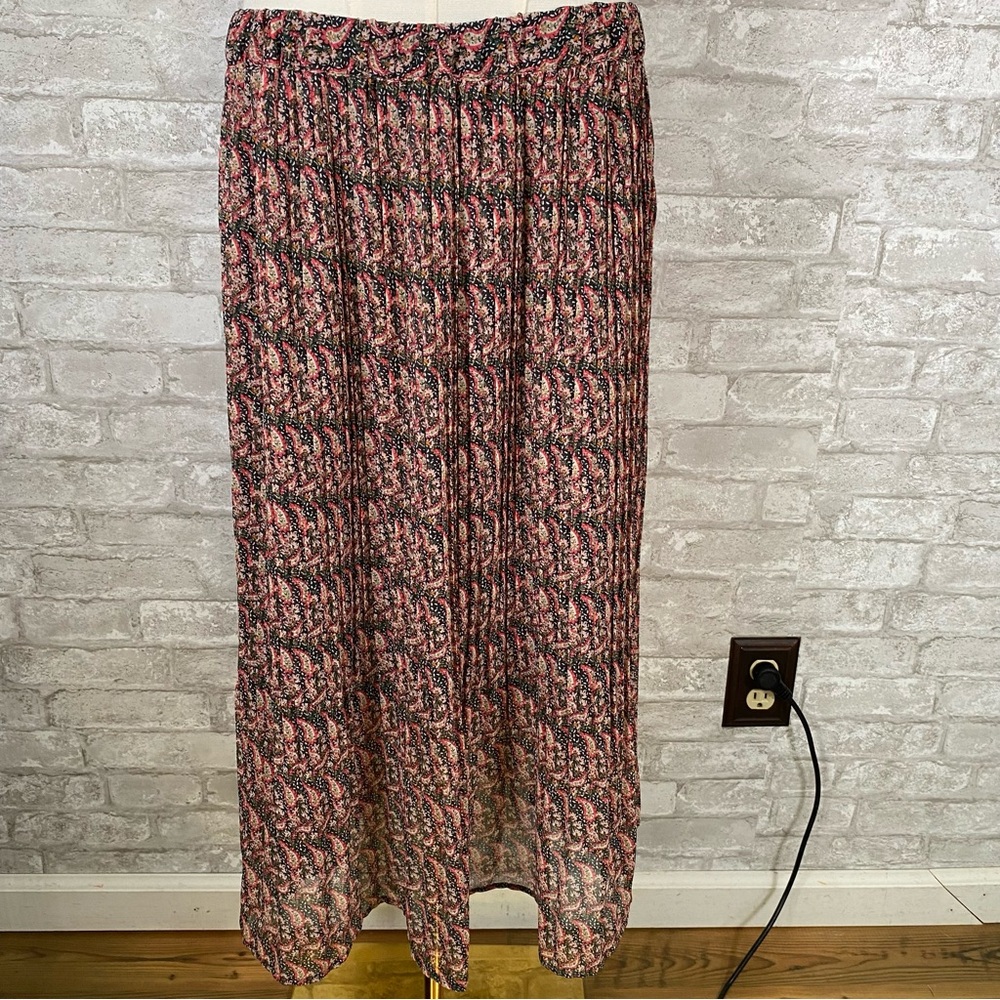 Banana Republic Women’s paisley pleated Elastic Waist Midi Skirt size large